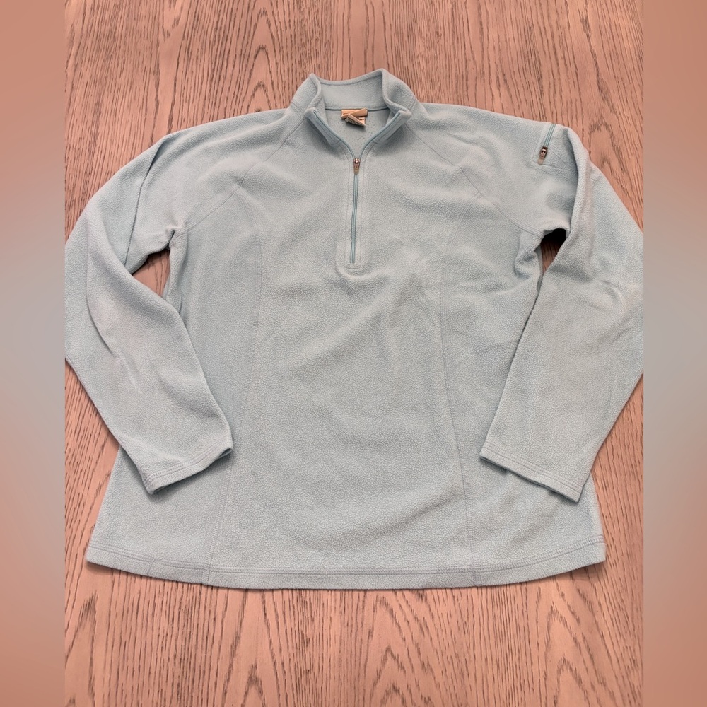 LL Bean Light Blue Lightweight Half Zip Pullover In Size S